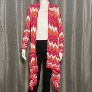 BCBGMaxAzria Women’s Chevron High Low Cardigan